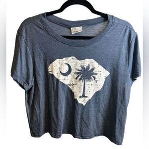 NWT Where I’m From Women’s Blue Short Sleeve Crop Top South Carolina - Size M